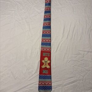 Men's Silk Holiday Tie – Red Christmas Tree Pattern, Preowned